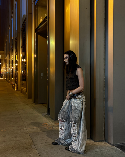 Destroyed Mud Denim Jeans