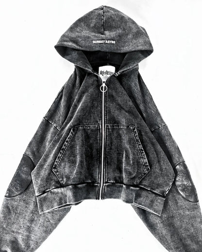 Leather Patch Essential Zip-Up