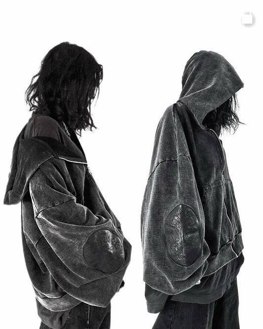 Leather Patch Essential Zip-Up